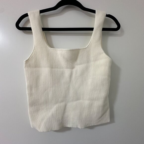 Reformation Julia Ribbed Sweater Tank Ivory - Picture 3 of 4